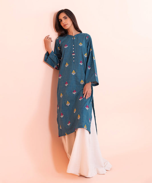 Sapphire - Embroidered Cotton Shirt