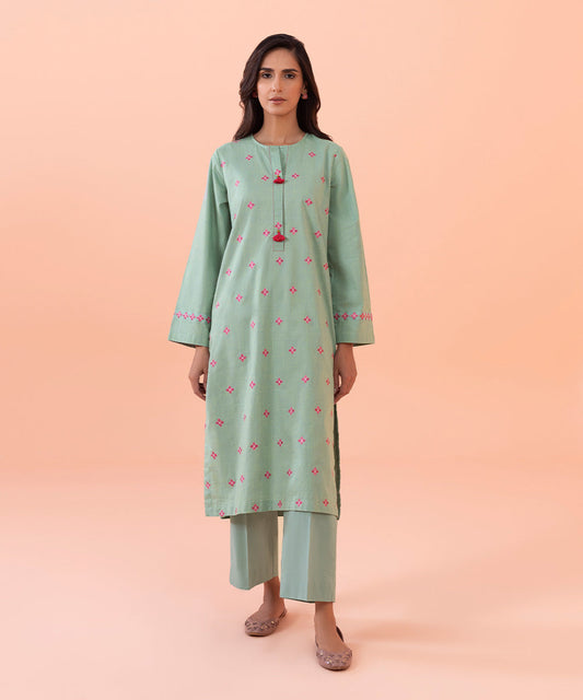 Sapphire - 2 Piece - Embroidered Cotton Suit