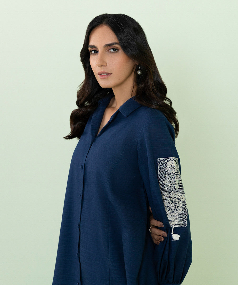 Sapphire - Embroidered Recycled Cotton Shirt