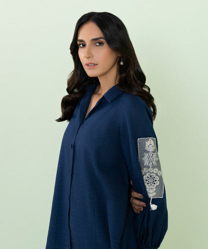 Sapphire - Embroidered Recycled Cotton Shirt