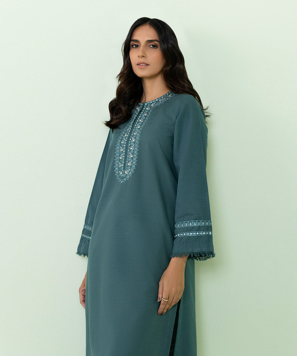 Sapphire - Embroidered Khaddar Shirt