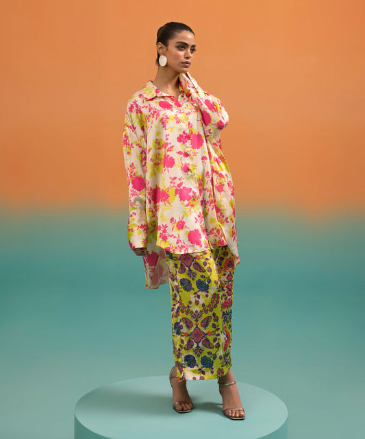 Sapphire - 2 Piece - Printed Silk Suit