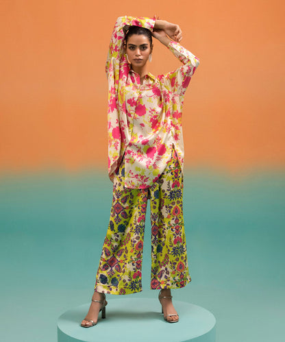 Sapphire - 2 Piece - Printed Silk Suit