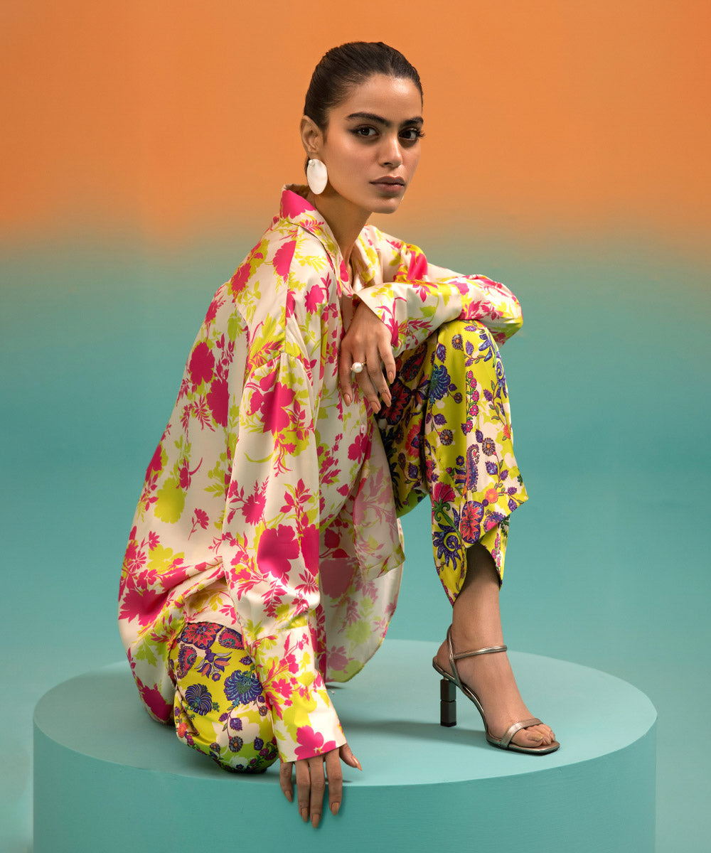 Sapphire - 2 Piece - Printed Silk Suit