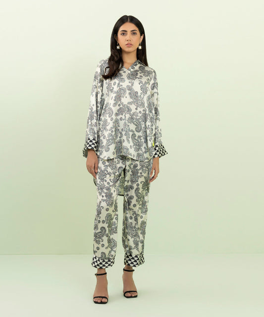 Sapphire - 2 Piece - Printed Silk Suit