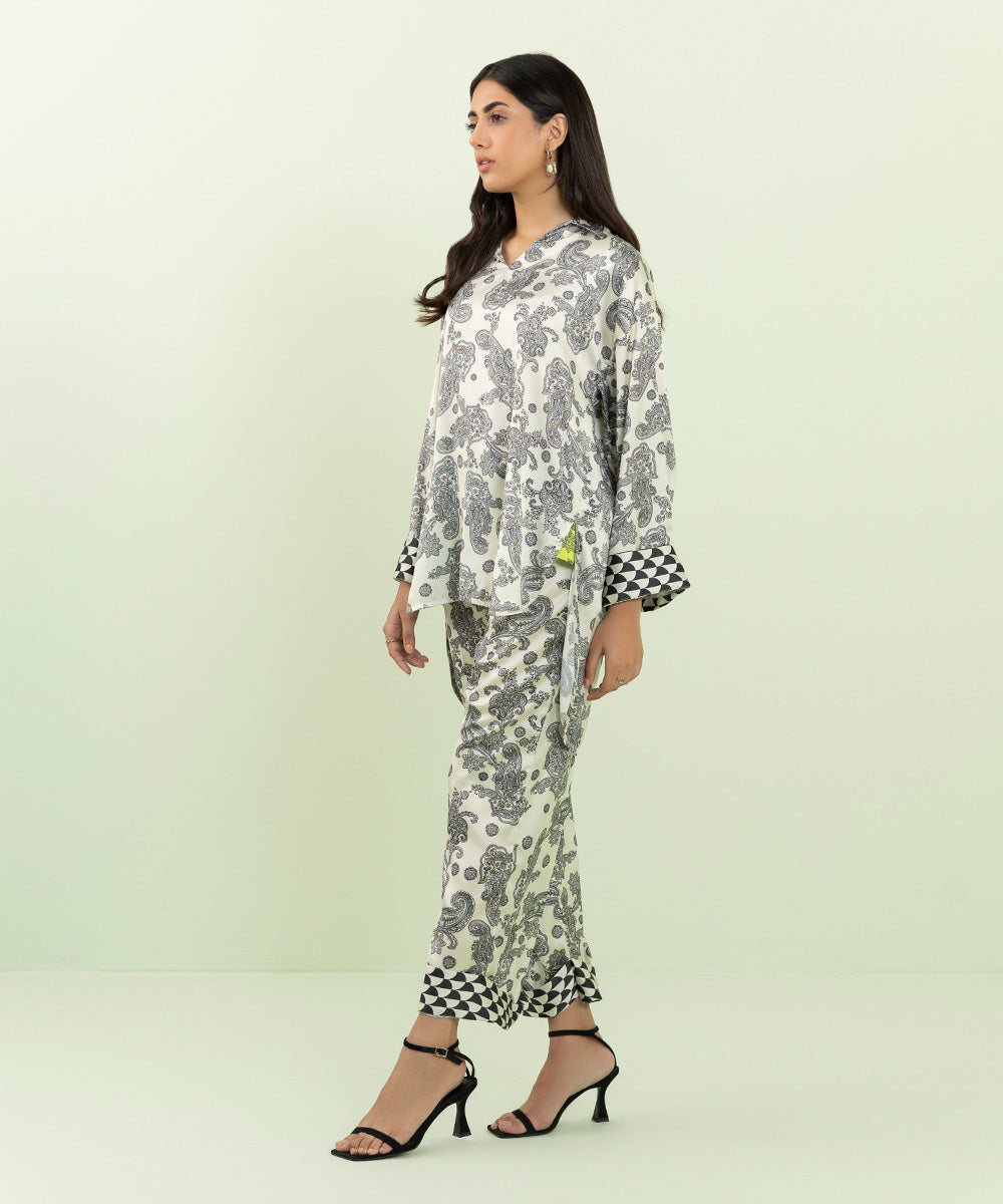 Sapphire - 2 Piece - Printed Silk Suit