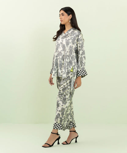 Sapphire - 2 Piece - Printed Silk Suit