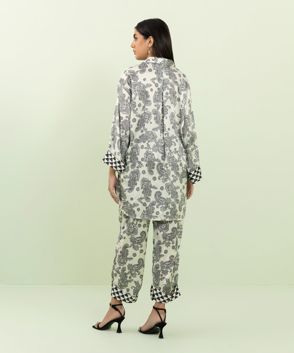 Sapphire - 2 Piece - Printed Silk Suit