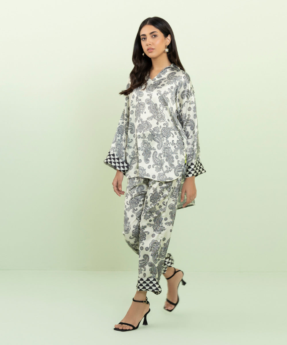Sapphire - 2 Piece - Printed Silk Suit