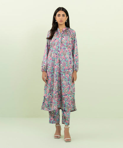 Sapphire - 2 Piece - Printed Silk Suit