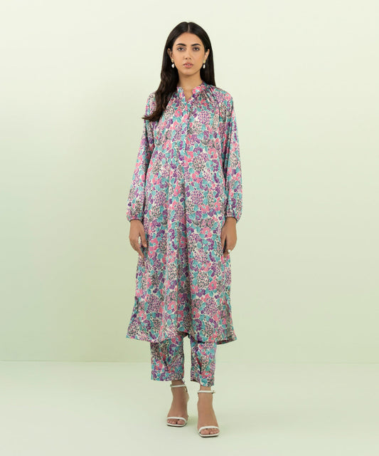 Sapphire - 2 Piece - Printed Silk Suit
