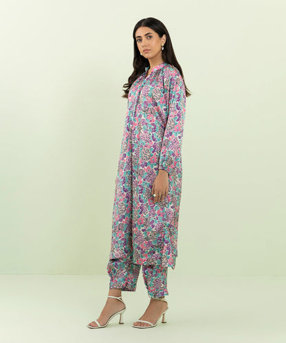 Sapphire - 2 Piece - Printed Silk Suit