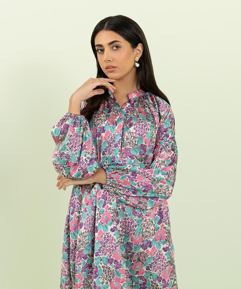 Sapphire - 2 Piece - Printed Silk Suit