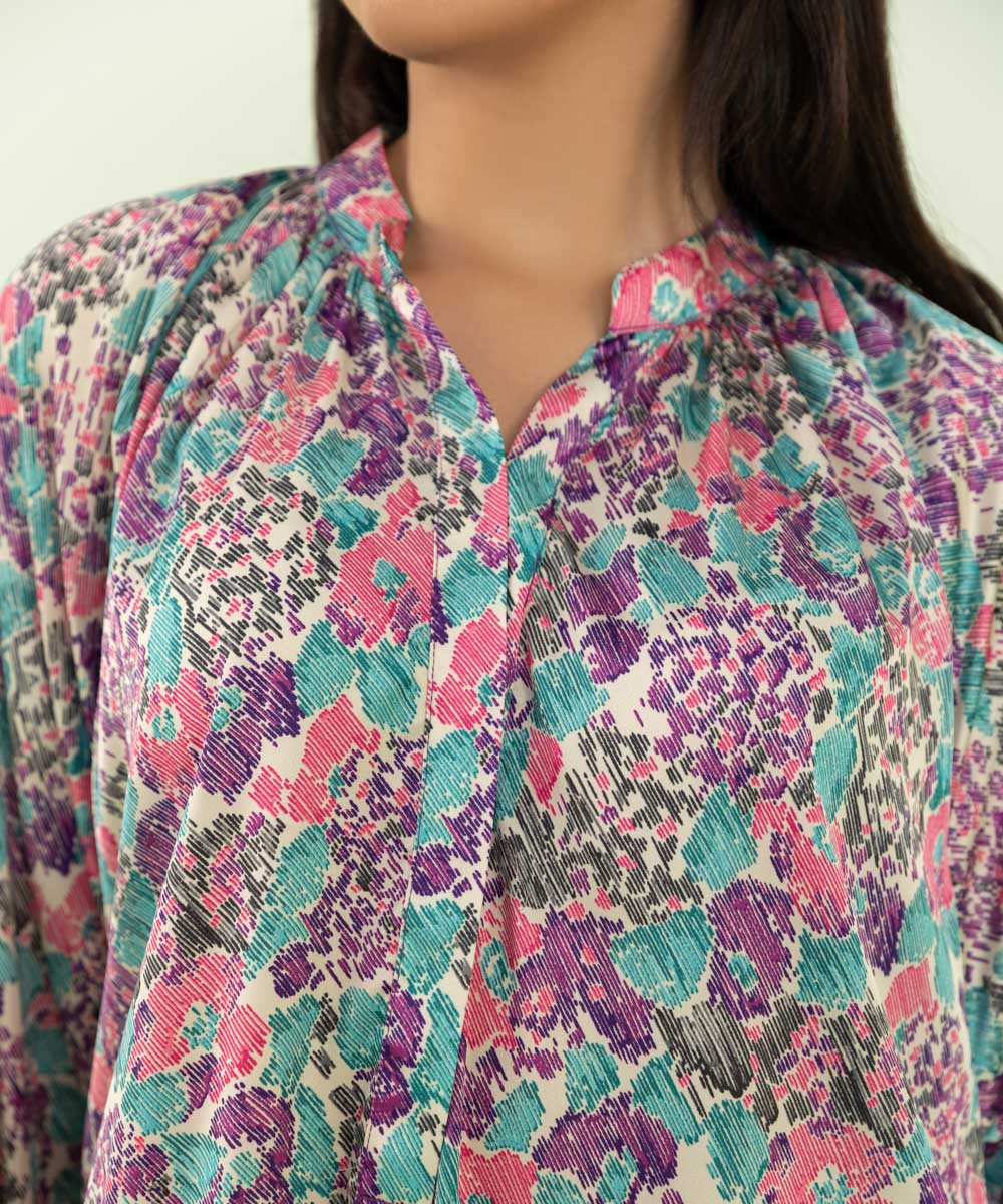 Sapphire - 2 Piece - Printed Silk Suit