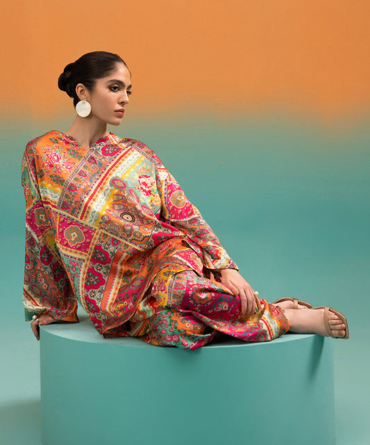 Sapphire - 2 Piece - Printed Silk Suit