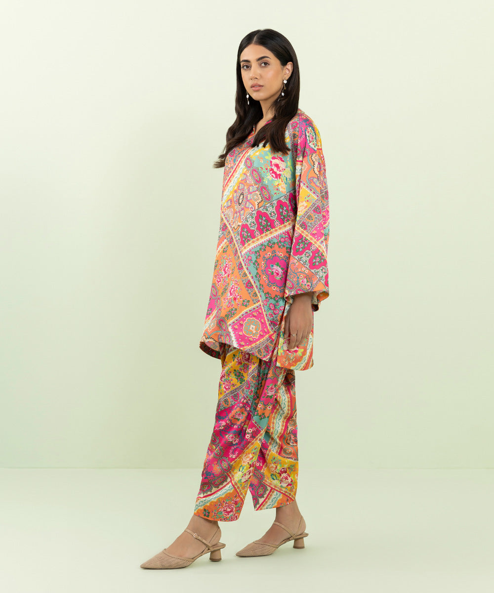 Sapphire - 2 Piece - Printed Silk Suit