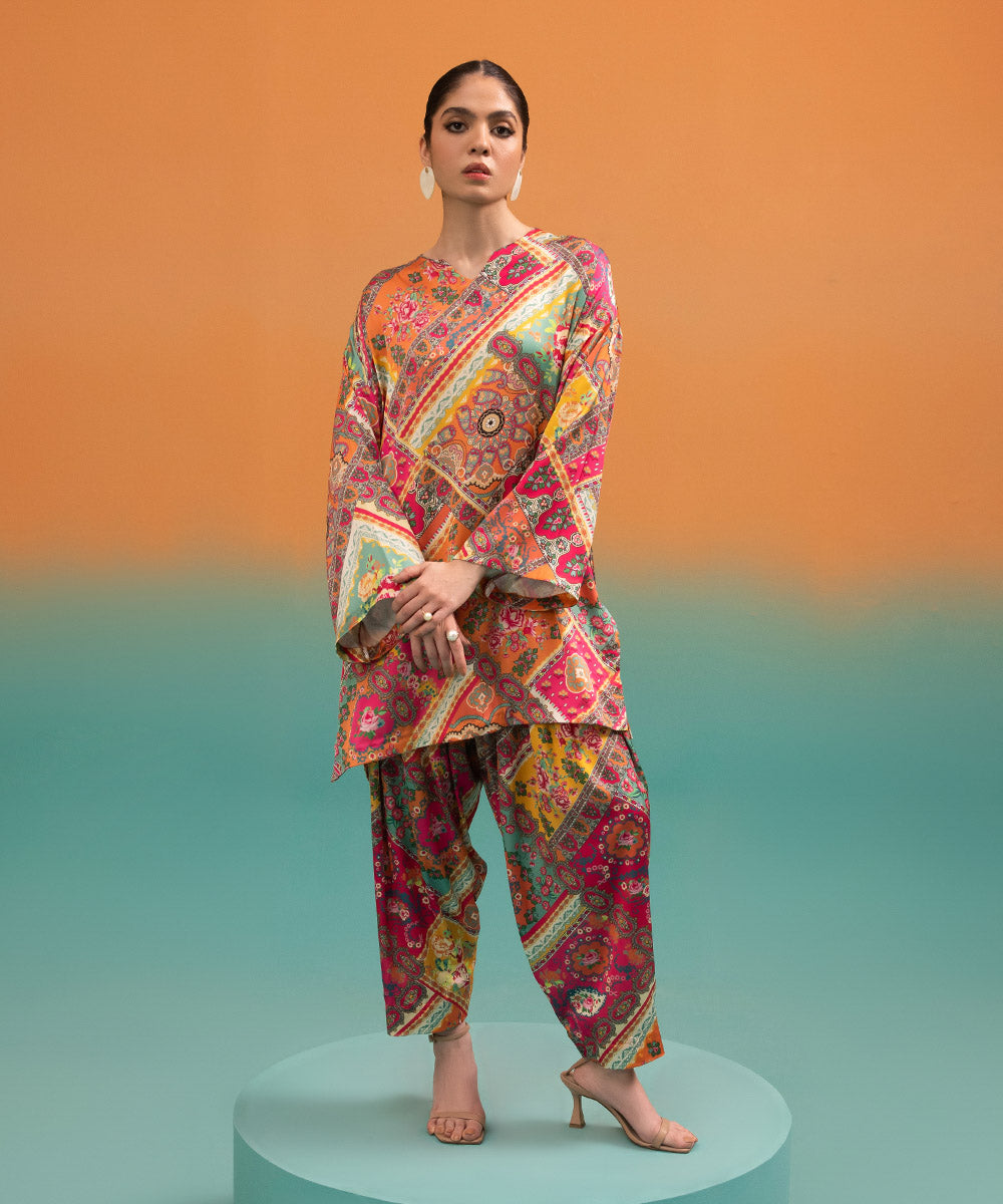 Sapphire - 2 Piece - Printed Silk Suit
