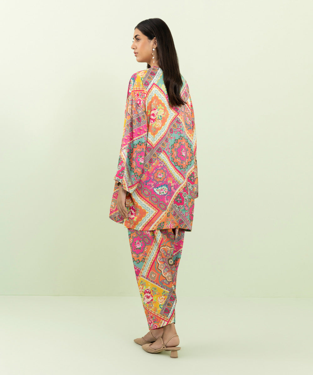 Sapphire - 2 Piece - Printed Silk Suit