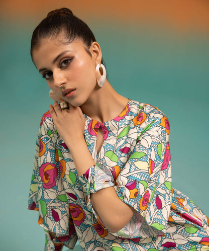 Sapphire - 2 Piece - Printed Silk Suit