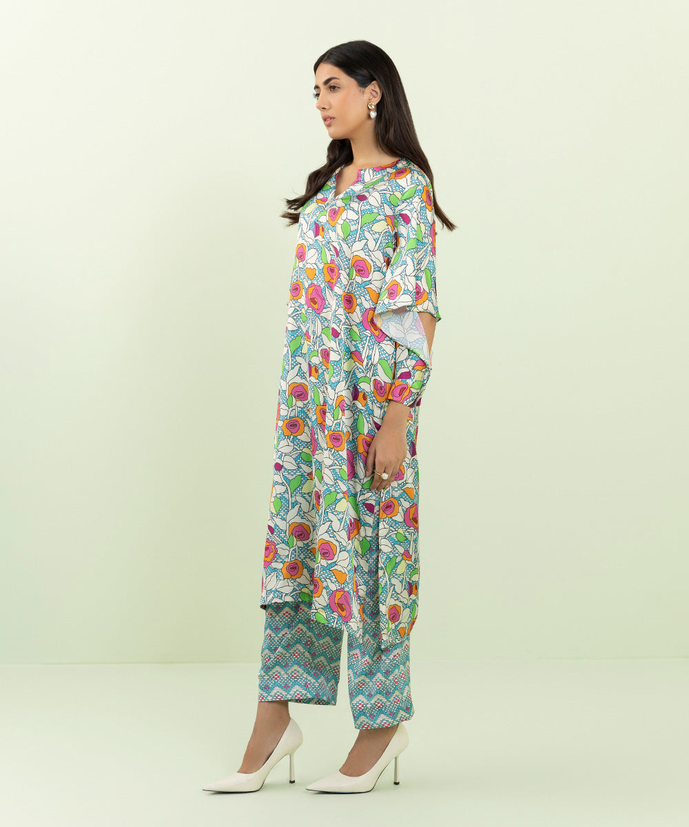 Sapphire - 2 Piece - Printed Silk Suit