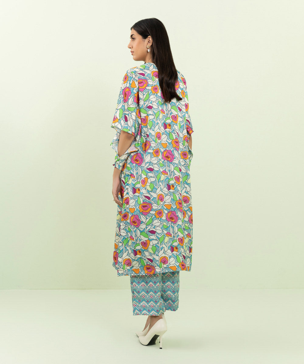 Sapphire - 2 Piece - Printed Silk Suit