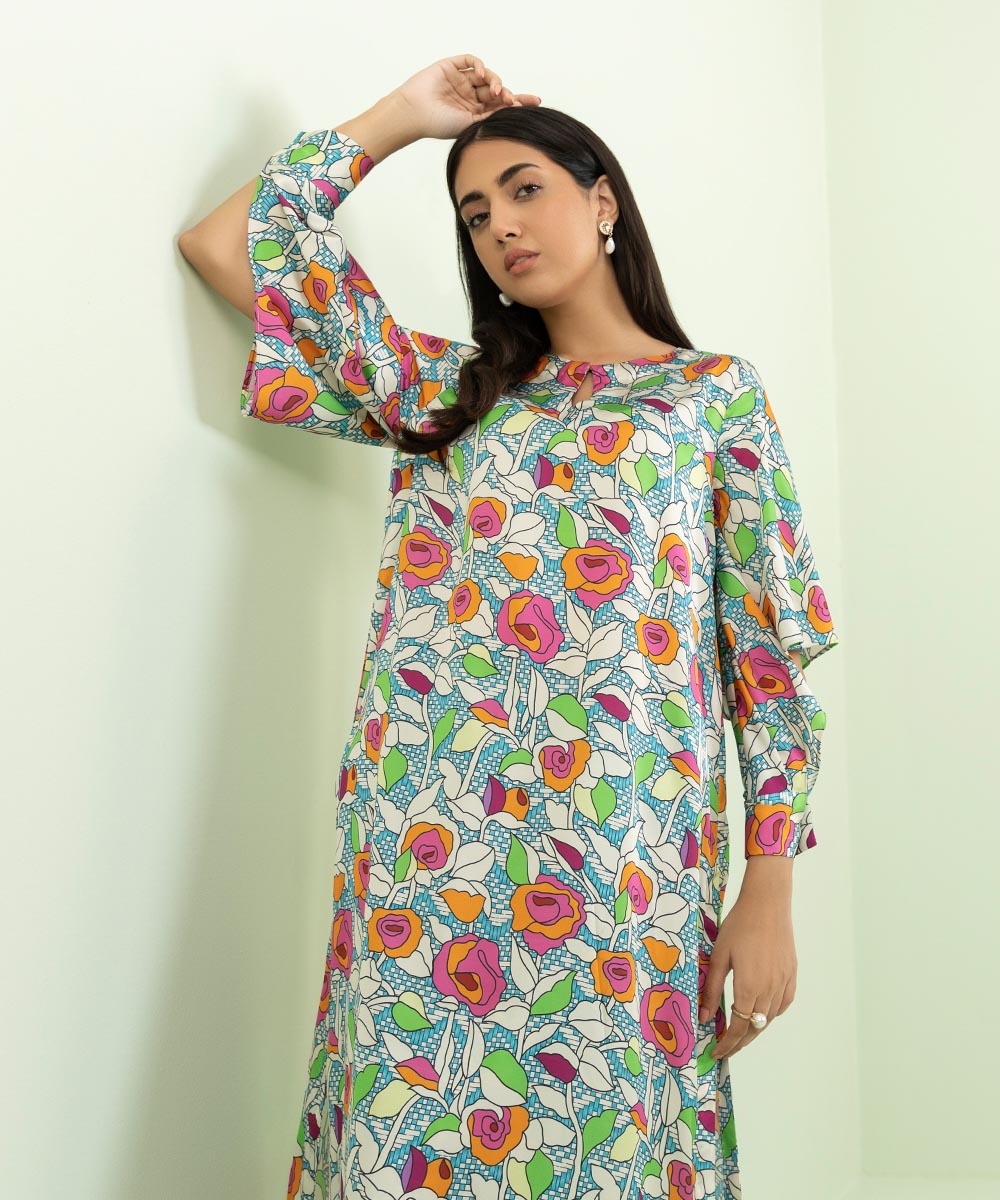 Sapphire - 2 Piece - Printed Silk Suit