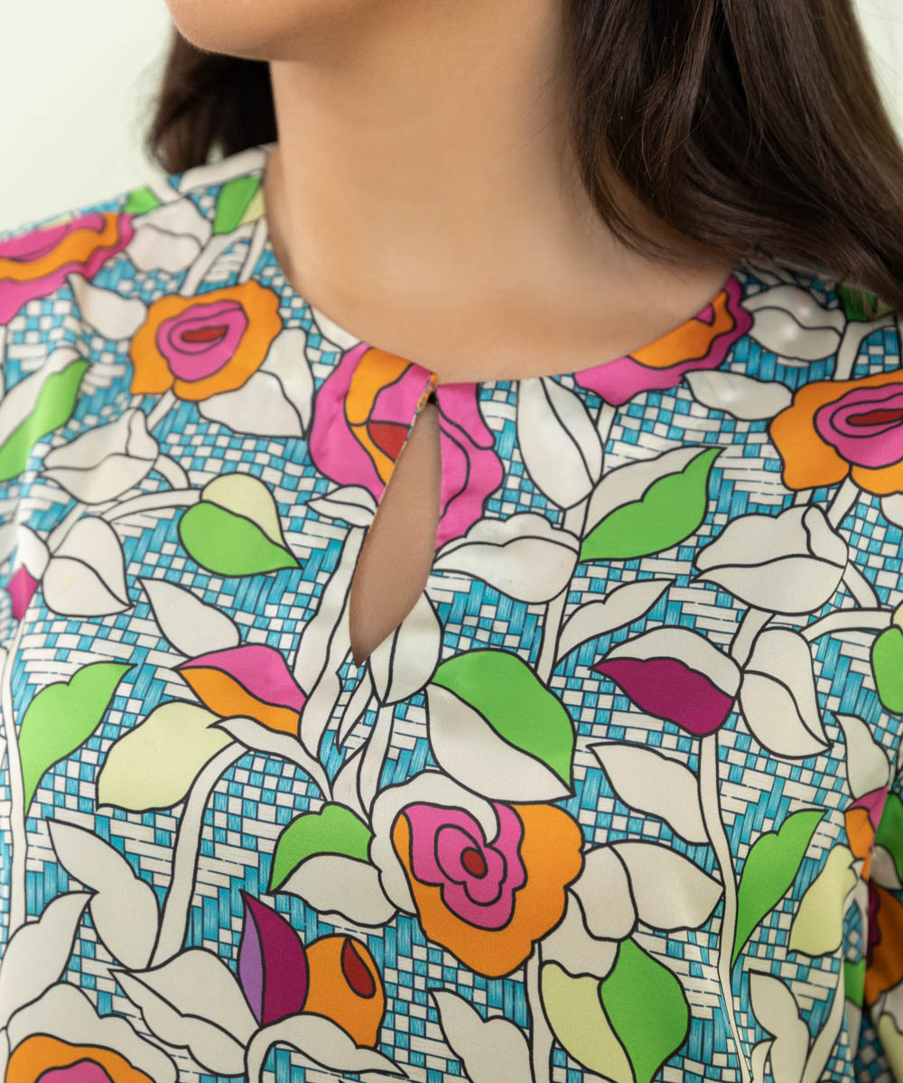 Sapphire - 2 Piece - Printed Silk Suit