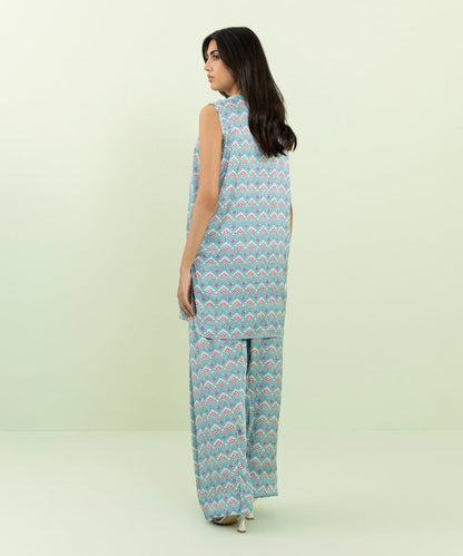 Sapphire - 2 Piece - Printed Silk Suit