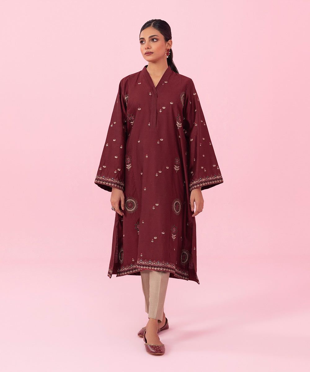 Sapphire - Embroidered Cotton Net Shirt