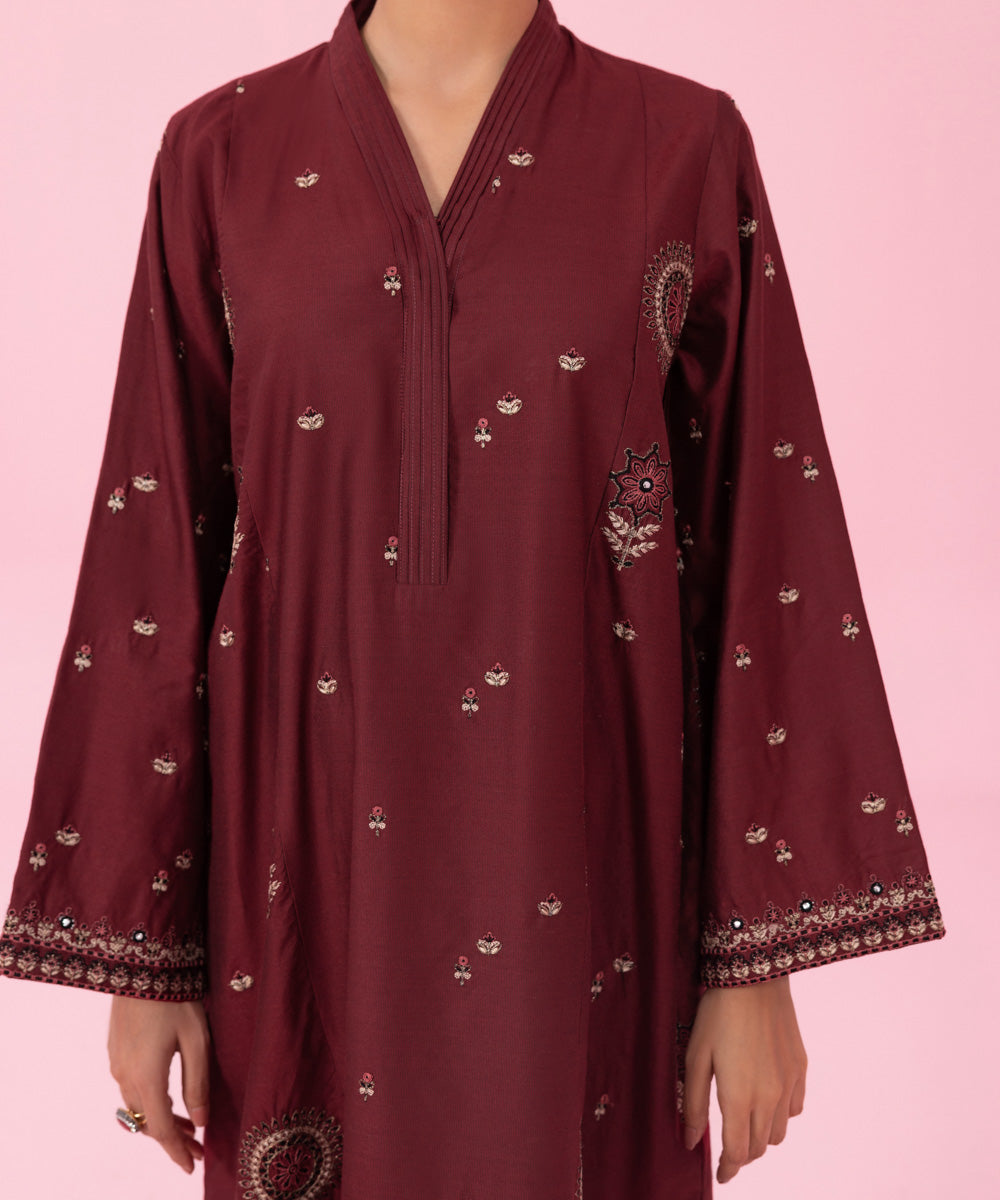 Sapphire - Embroidered Cotton Net Shirt