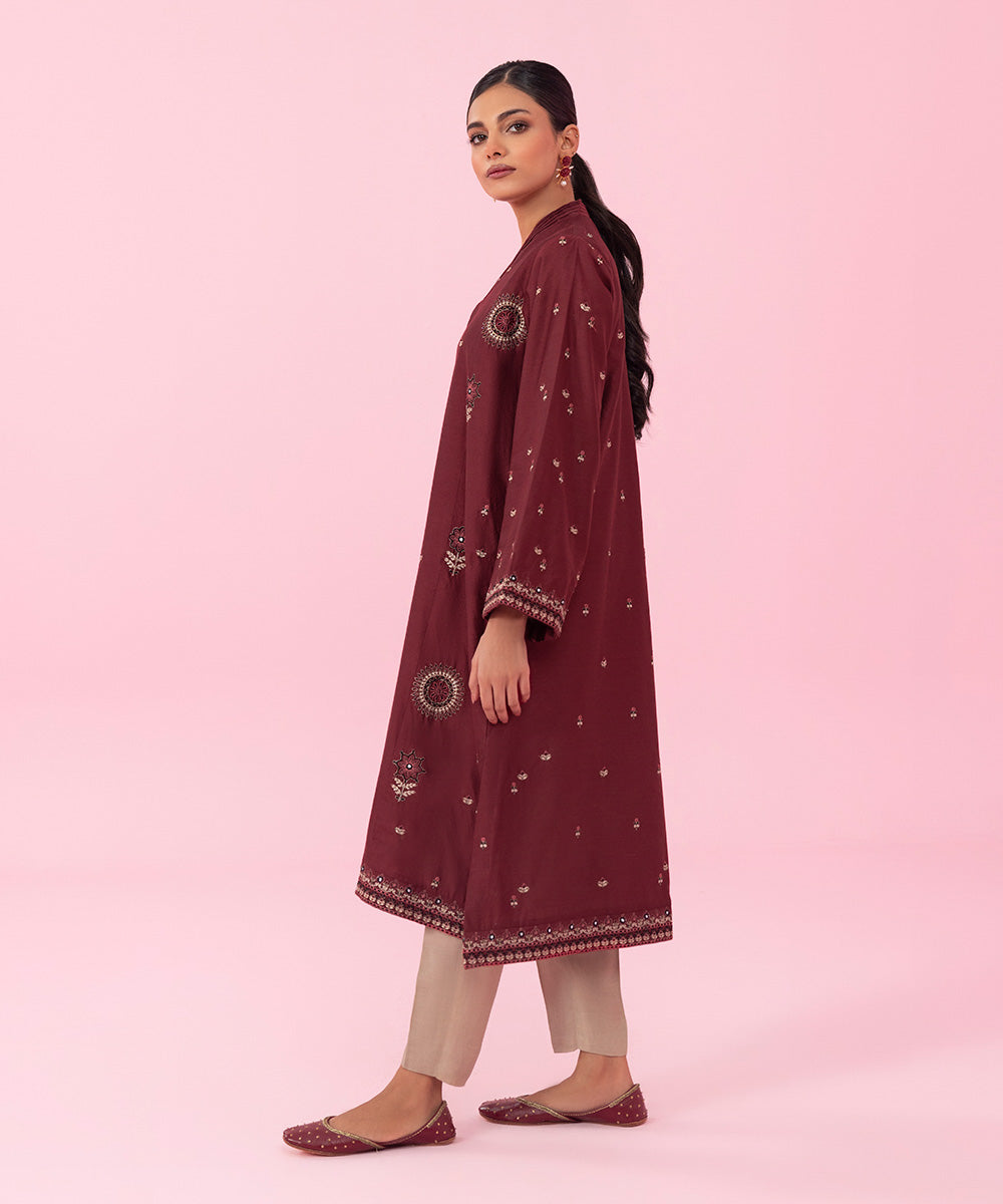 Sapphire - Embroidered Cotton Net Shirt