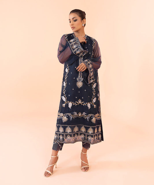 Sapphire - Embroidered Organza Shirt
