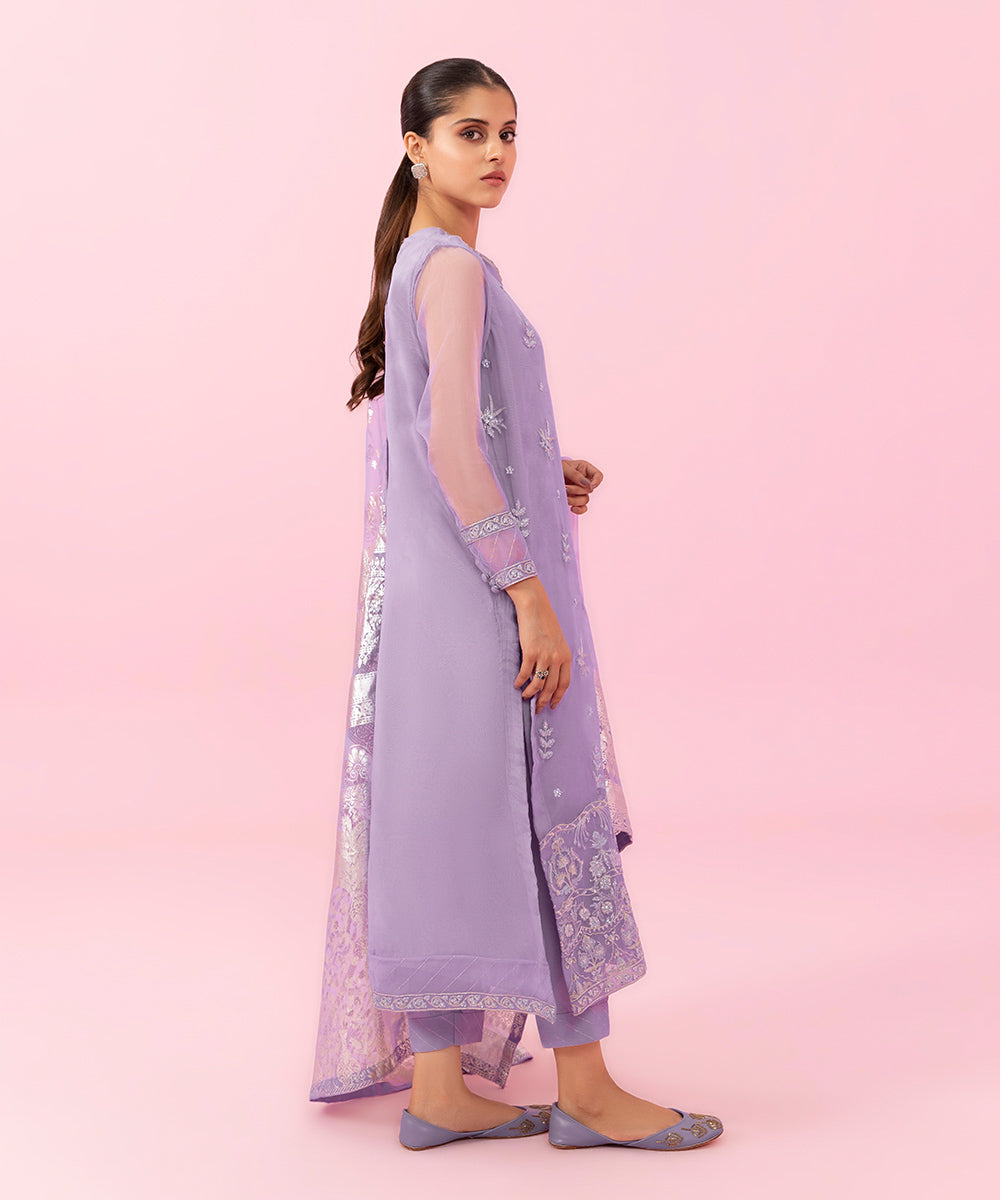 Sapphire - 3 Piece - Embroidered Organza Suit