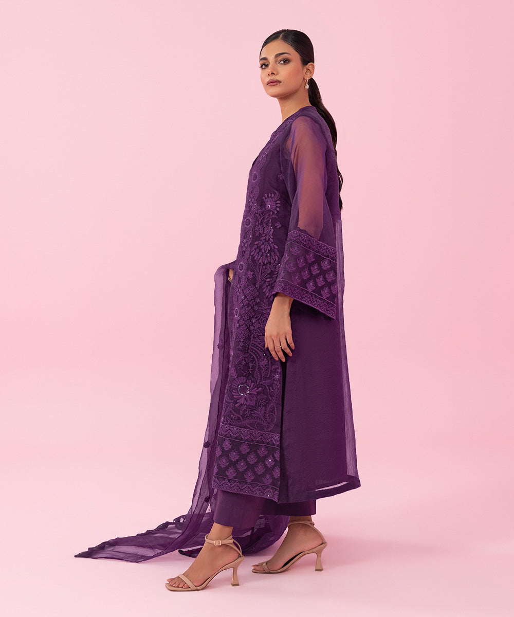 Sapphire - 2 Piece - Embroidered Organza Suit
