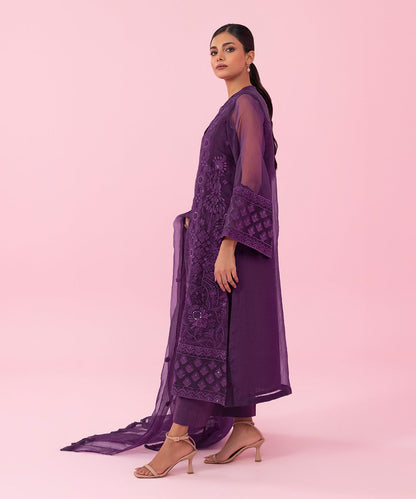 Sapphire - 2 Piece - Embroidered Organza Suit