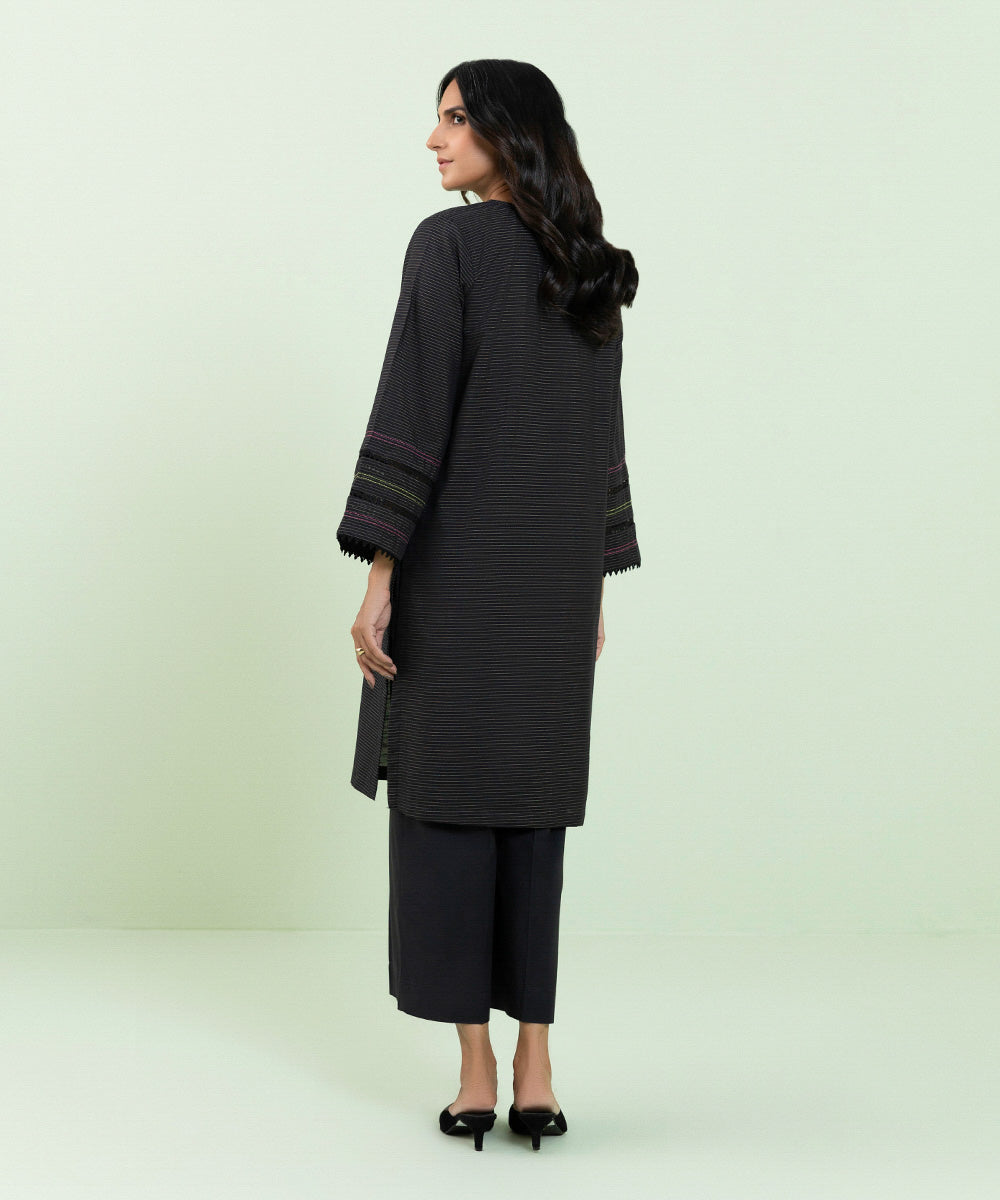 Sapphire - Solid Zari Khaddar Shirt