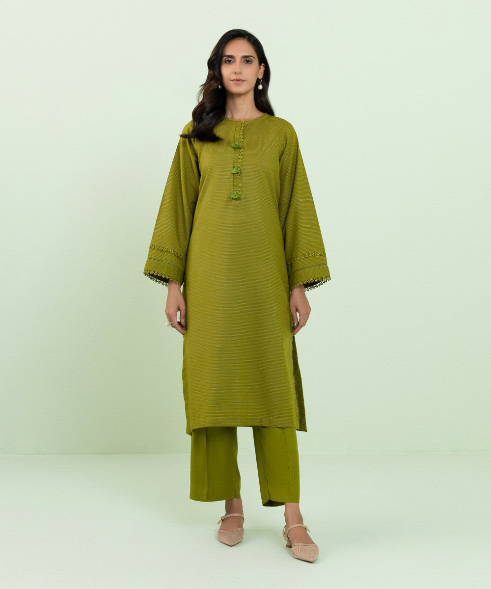 Sapphire - Solid Zari Khaddar Shirt
