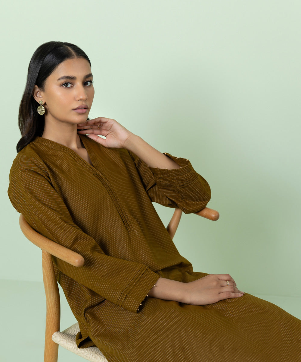 Sapphire - Solid Zari Khaddar Shirt