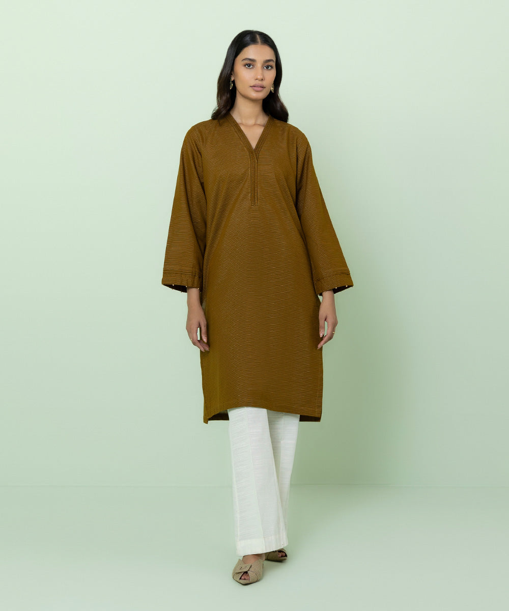 Sapphire - Solid Zari Khaddar Shirt