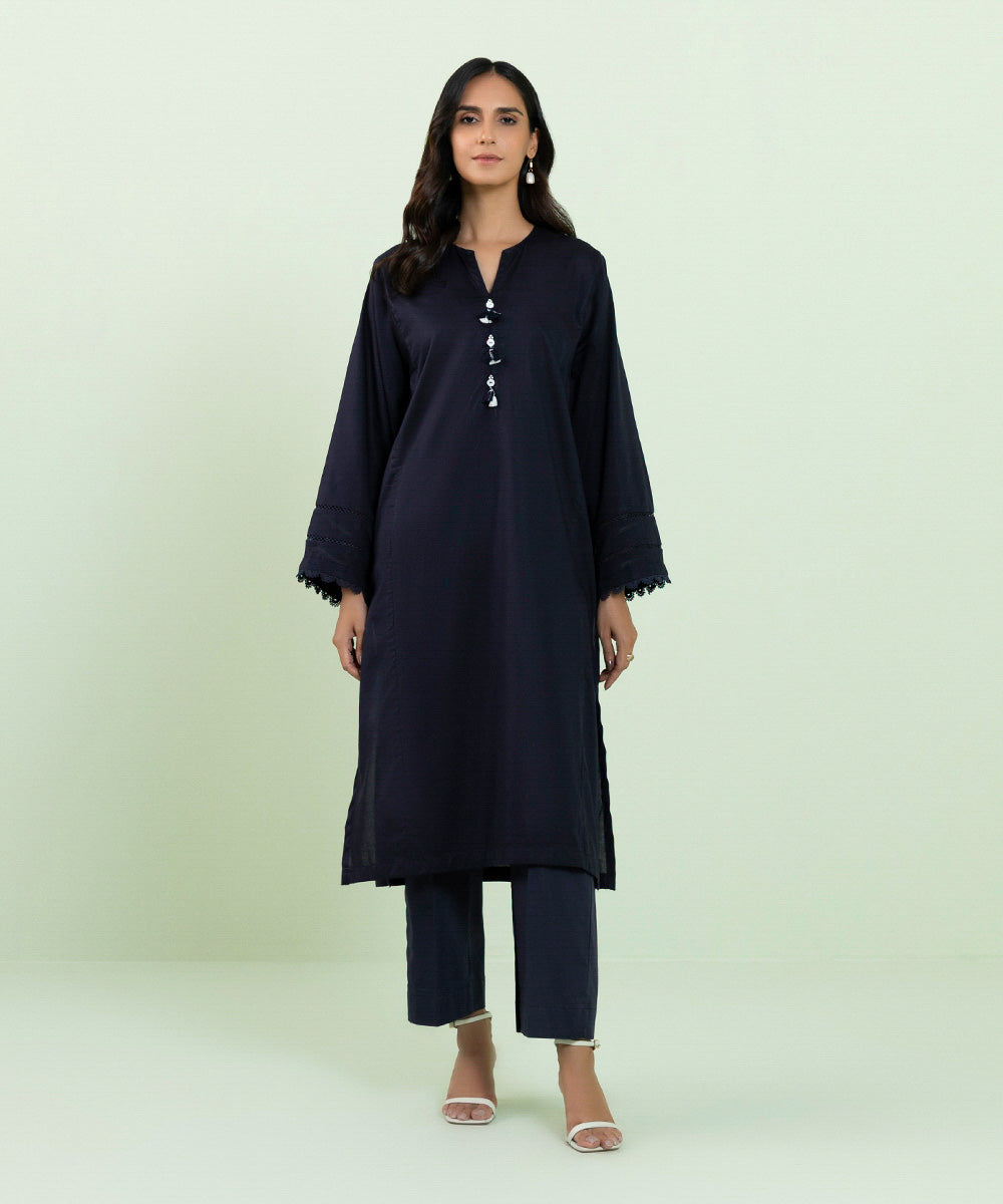 Sapphire - Solid Cotton Viscose Shirt