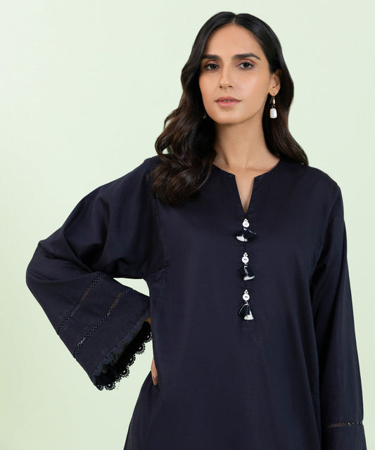 Sapphire - Solid Cotton Viscose Shirt