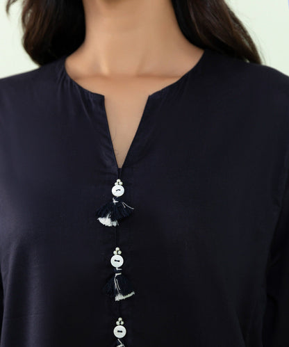 Sapphire - Solid Cotton Viscose Shirt