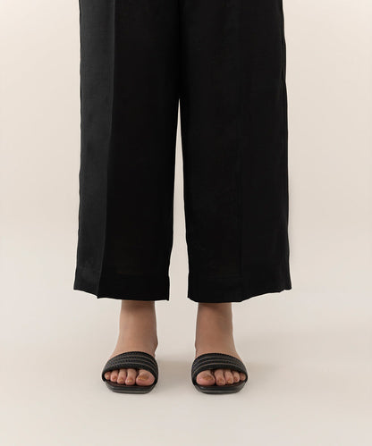 Sapphire - Raw Silk Straight Pants