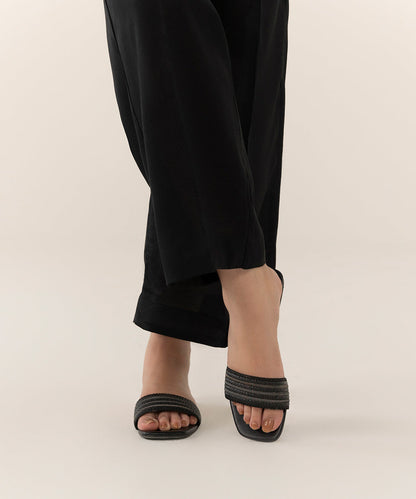 Sapphire - Raw Silk Straight Pants