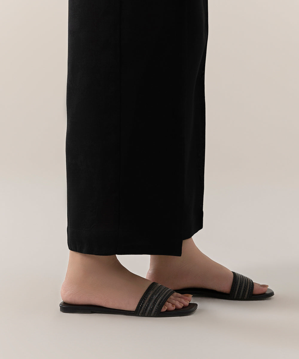 Sapphire - Raw Silk Straight Pants