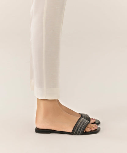 Sapphire - Raw Silk Cigarette Pants