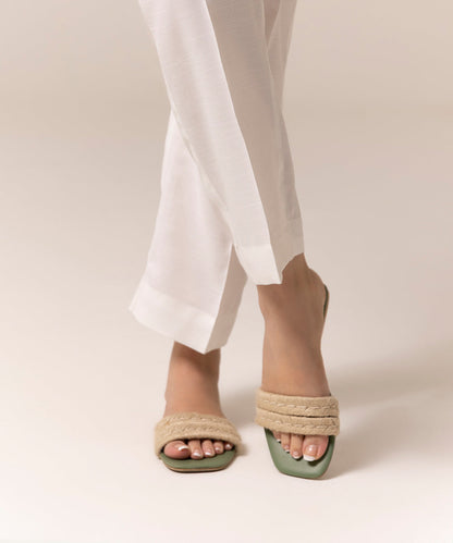 Sapphire - Raw Silk Cigarette Pants