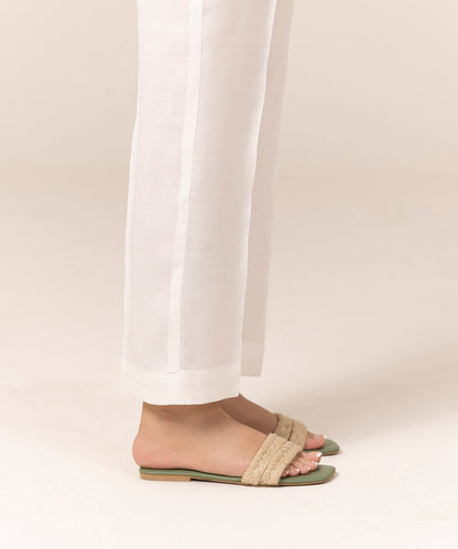 Sapphire - Raw Silk Cigarette Pants