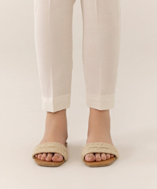 Sapphire - Raw Silk Cigarette Pants