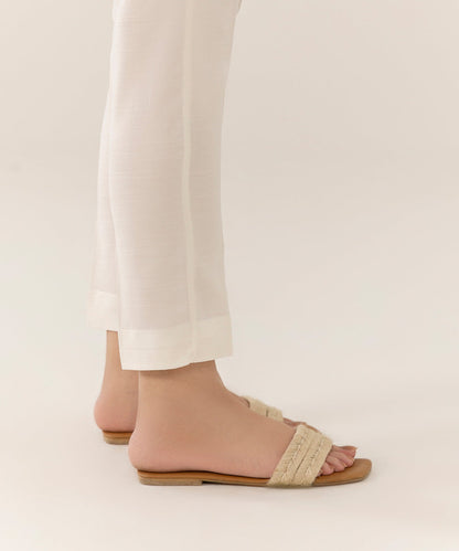 Sapphire - Raw Silk Cigarette Pants